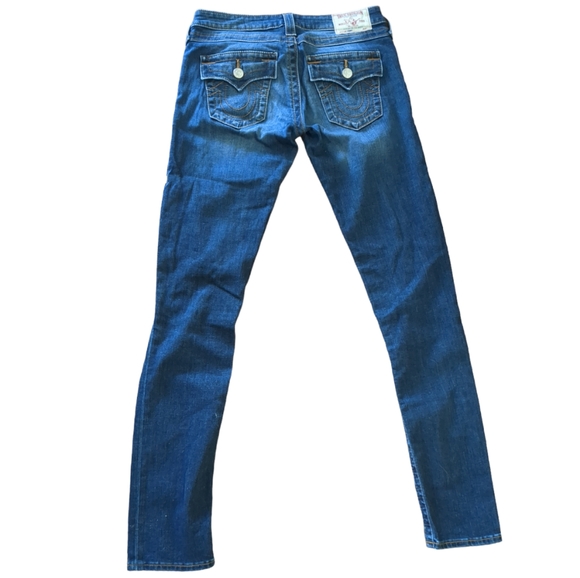 TRUE RELIGION Medium Wash Distressed Skinny Jeans - Picture 3 of 5